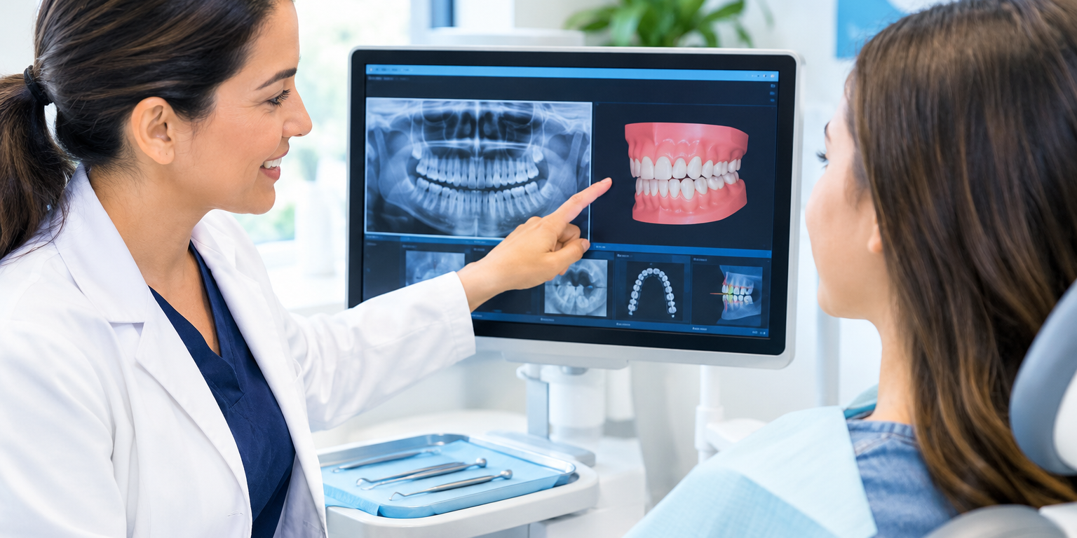 Orthodontist Explaining Dental Images